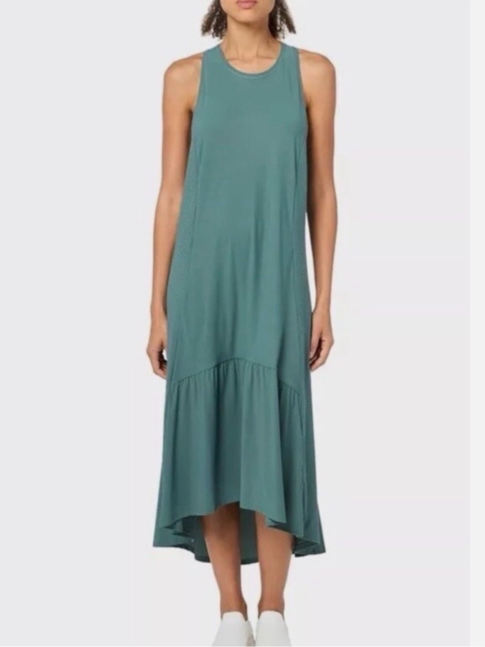 Sweaty Betty Explorer Ace Midi‎ Dress Green Athletic Athleisure Travel Dress